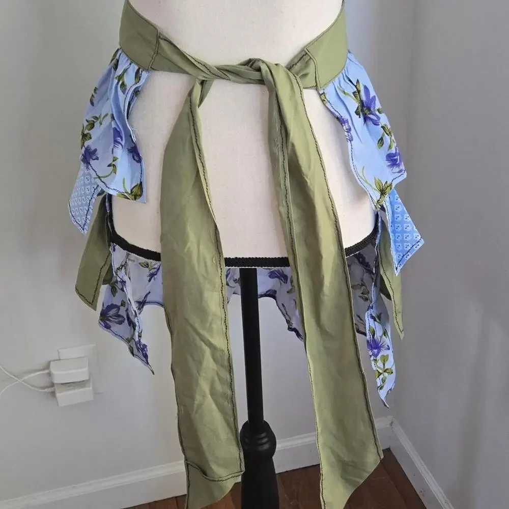 Handmade ruffle tiered half apron